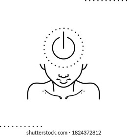 Restart, reset mindset vector icon in outlines
