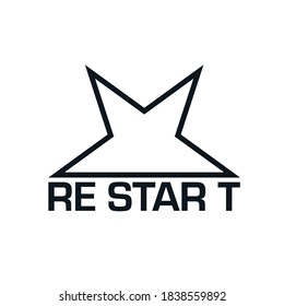 Restart Star Logo Icon Sign Symbol Investment Development Company Emblem For An Agency Business Training For Personal Growth Acting Courses Modern Geometric Tech Industrial Design Style Banner Poster