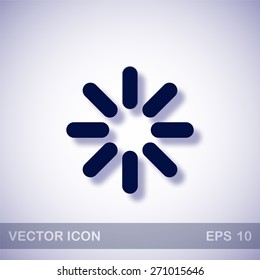 Restart vector icon - dark blue illustration with blue shadow