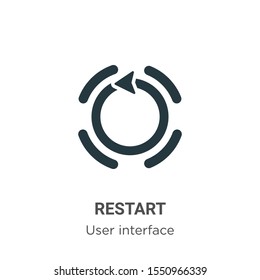 Restart vector icon on white background. Flat vector restart icon symbol sign from modern user interface collection for mobile concept and web apps design.