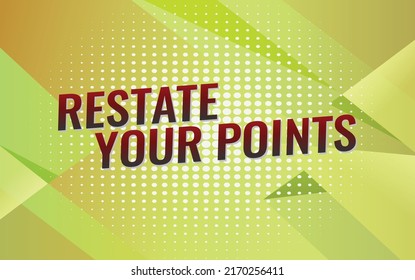restate your points word concept vector illustration with lines modern futuristic 3d style for landing page template ui web mobile app poster banner flyer background gift card coupon label wallpaper