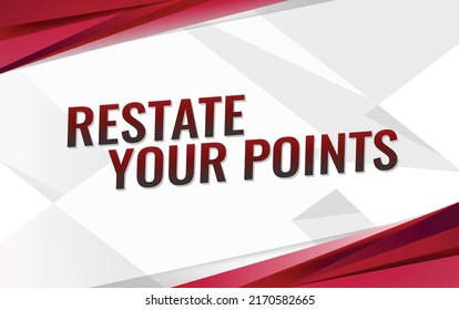 restate your points word concept vector illustration with lines modern futuristic 3d style for landing page template ui web mobile app poster banner flyer background gift card coupon label wallpaper