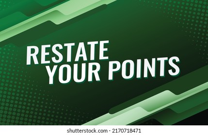 restate your points word concept vector illustration with lines modern futuristic 3d style for landing page template ui web mobile app poster banner flyer background gift card coupon label wallpaper