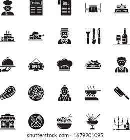 Restaurant 25 Set Glyph Icon Pack