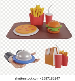 Restaurant 3d Icons Clipart Render