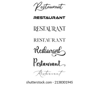 restaurant in the 7 different creative lettering style