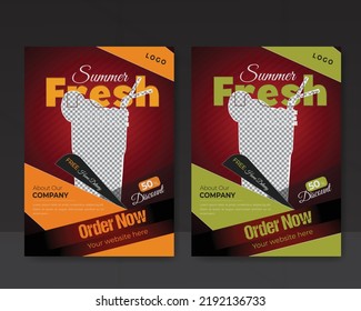 Restaurant a4 flyer or delicious fast food menu template.