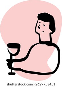 Restaurant. Abstract drawing of people. engraving, ink, line art, vector	
