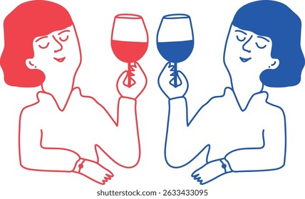 Restaurant. Abstract drawing of people. engraving, ink, line art, vector	
