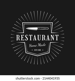 restaurant advertising design element, Vector vintage illustration.