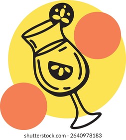 Restaurant alcoholic drink Line art	
