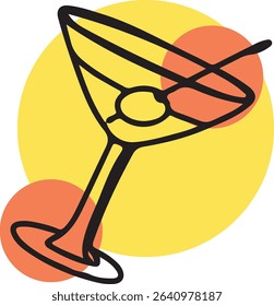 Restaurant alcoholic drink Line art	
