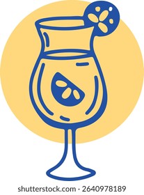 Restaurant alcoholic drink Line art	
