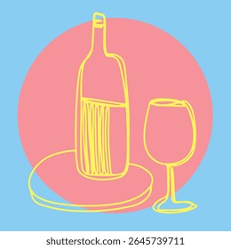 Restaurant alcoholic drink Line art	
