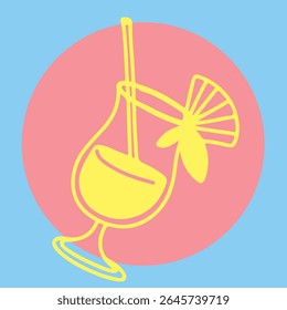 Restaurant alcoholic drink Line art	
