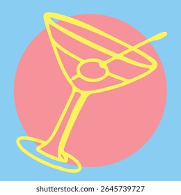 Restaurant alcoholic drink Line art	

