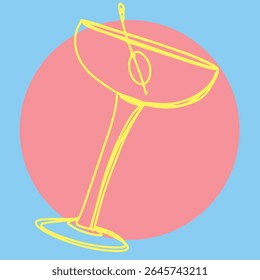 Restaurant alcoholic drink Line art
