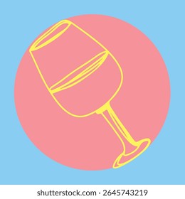 Restaurant alcoholic drink Line art