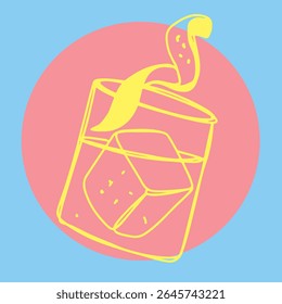 Restaurant alcoholic drink Line art