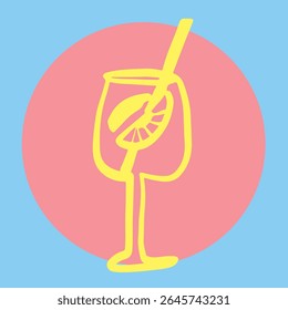 Restaurant alcoholic drink Line art