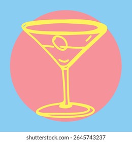 Restaurant alcoholic drink Line art