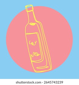 Restaurant alcoholic drink Line art
