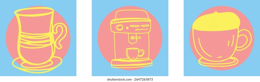 Restaurant alcoholic drink Line art	
