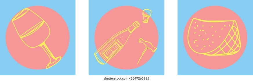 Restaurant alcoholic drink Line art	
