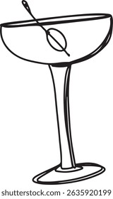 Restaurante bebida alcoólica desenho linear