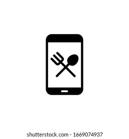 Restaurant app vector icon in black solid flat design icon isolated on white background