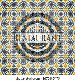 Restaurant arabesque badge. arabic decoration.