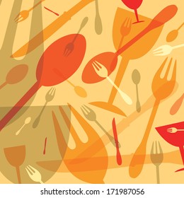 Restaurant art, Cafe poster (Vector)