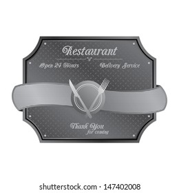 restaurant art metal plate sign