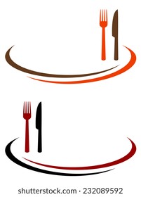restaurant background with cutlery and place for text