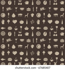 Restaurant Background With Icons, Vector Illustration