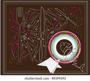 Restaurant background With Plug And Knife