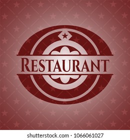  Restaurant badge with red background