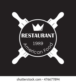 Restaurant and bakery vintage logo badge illustration template black background