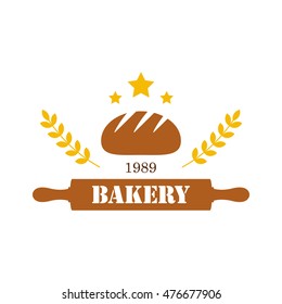 Restaurant and bakery vintage logo badge illustration template colorful