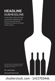 Restaurant banner. Black and white flyer template. silhouette symbol. isolated vector illustration element