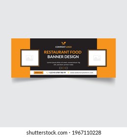 Restaurant banner with vector website template