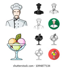 Restaurant and bar cartoon,black,flat,monochrome,outline icons in set collection for design. Pleasure, food and alcohol vector symbol stock web illustration.
