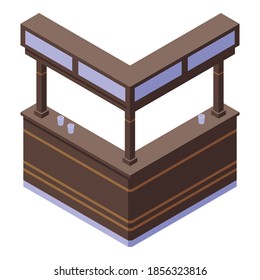 Restaurant bar counter icon. Isometric of restaurant bar counter vector icon for web design isolated on white background