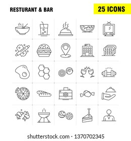 Restaurant And Bar Line Icon for Web, Print and Mobile UX/UI Kit. Such as: Casino, Gambling, Game, Group, House, Camera, Entertainment, Image, Pictogram Pack. - Vector
