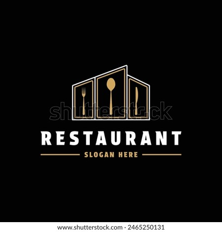 Restaurant bar logo design concept gold luxury
