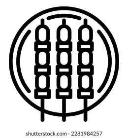 Restaurant bbq icon outline vector. Food work. Bar food