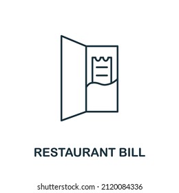 Restaurant Bill Icon. Line Element From Restaurant Collection. Linear Restaurant Bill Icon Sign For Web Design, Infographics And More.