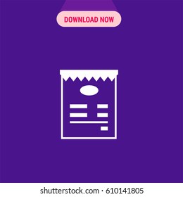 Restaurant Bill Vector Icon, The outlined symbol of bill for meal. Simple, modern flat vector illustration for mobile app, website or desktop app