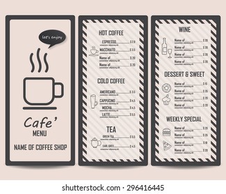 restaurant, bistro and cafe menu, infographics background and elements hipster design. Can be used for layout, banner, web design, brochure template. Vector illustration