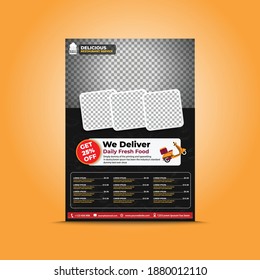 Restaurant  Black Poster, flyer vector Template